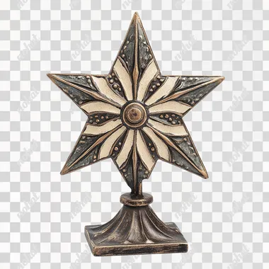 star antique decor with a base stand isolated