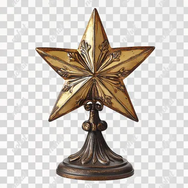 star antique decor with a base stand isolated