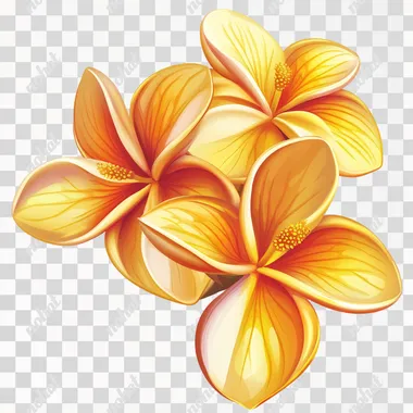 illustration of summer frangipani flower cartoon vector style, white background