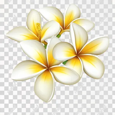 illustration of summer frangipani flower cartoon vector style, white background