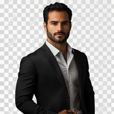 A GOOD LOOKING SAUDI MAN CALLED MOHAMED ALFAYESWITH professional portet standing like an architect pic with grey color background front pose crosed hand