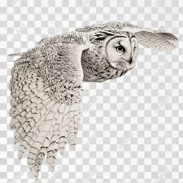 Majestic Owl in Flight: A Realistic Drawing