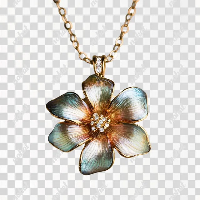 PNG Flower Pendant Necklace for Elegant Floral Jewelry Lovers
