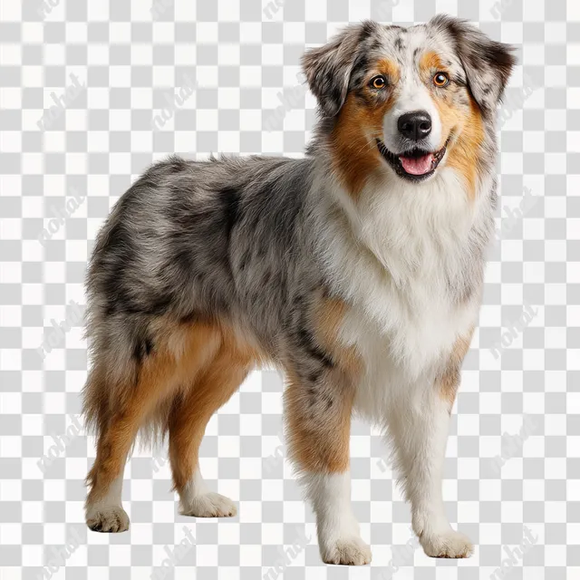 PNG Gentle and Intelligent Australian Shepherd Dog Portrait