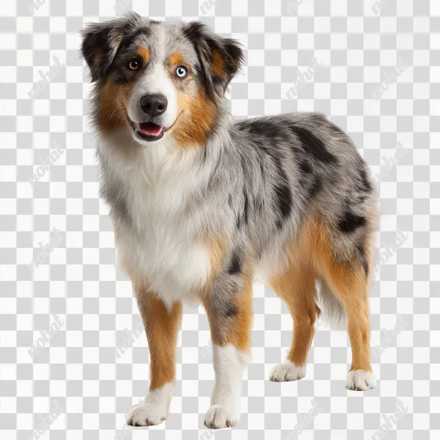 PNG Portrait of a Charming Australian Shepherd Dog