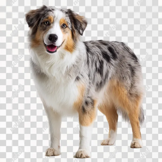 PNG Australian Shepherd in a Studio Setting