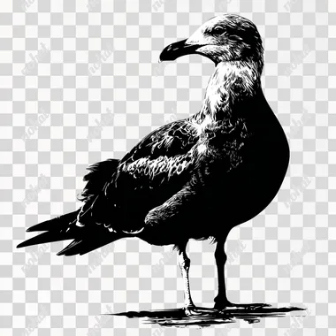 black cutout vector of a seagull , black color no details,  4axlog8