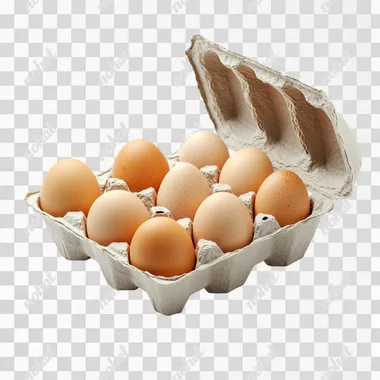 Eggs in a carton isolated on White background