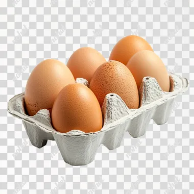 Eggs in a carton isolated on White background