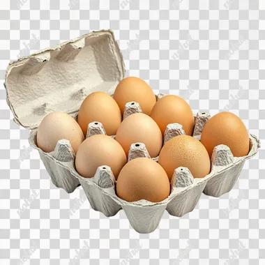 Eggs in a carton isolated on White background