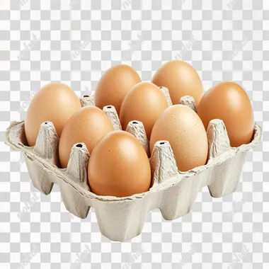 Eggs in a carton isolated on White background
