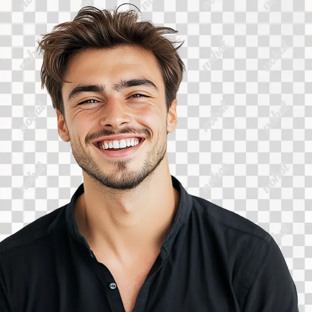 Charming European-American Man with a Joyful Smile