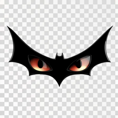bat eyes cut out on white background, comic book style