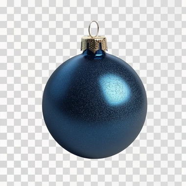 create me a super realistic photo of a dark blue Christmas tree toy on a white background
