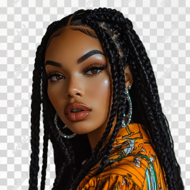Elegant Portraits of Black Women with Stunning Knotless Braids