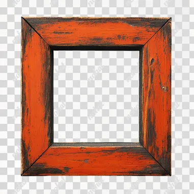 seen centered, a square frame, dark orenge color washed wood frame on the white background, square frame, blank, realistic, hyper-realistic photo, fine detail, punky modern style, top view, simple, high glossy, 3d render, octane render, white background, top view photo --s 200