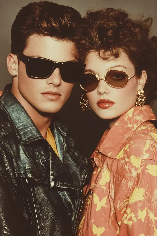 a man and a woman wearing sunglasses posing for a picture