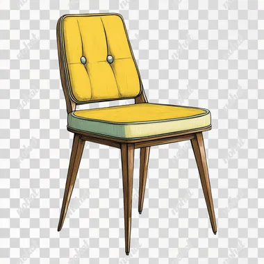 chair, in simple illustration with no outlines ,no black outlines, front view,wide shot , The illustration uses bright colors and is high resolution and without texture , add simple dual brush photoshop without stroke , and mixing in shadow and light not hard edges between them , white solid background