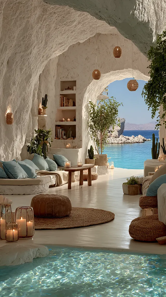 Boho Style White Cave with Sea View