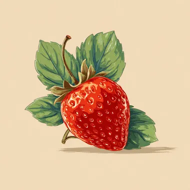 a beautiful fresh strawberry element,cartoon style