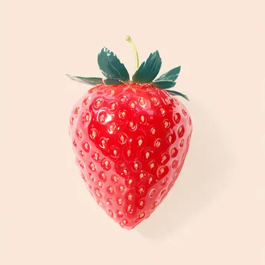 a beautiful fresh strawberry element,cartoon style