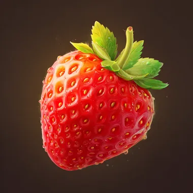 a beautiful fresh strawberry element,cartoon style