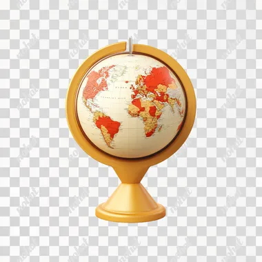 white background, high quality realistic icon of a place for the subject of continent and directions