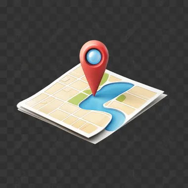 white background, high quality realistic icon of a place for the subject of continent and directions