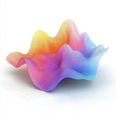 3D render of an isometric wave, grid on a white background. colorful design, abstract, vector graphic