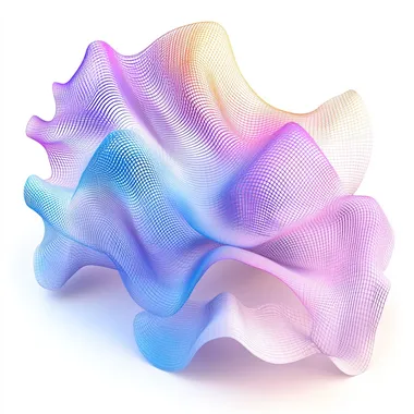 3D render of an isometric wave, grid on a white background. colorful design, abstract, vector graphic