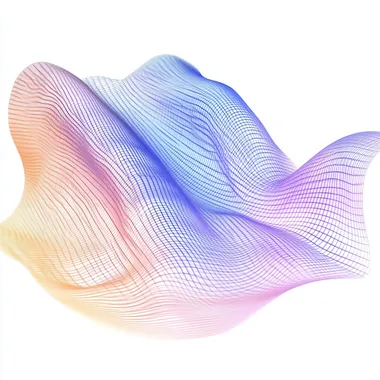 3D render of an isometric wave, grid on a white background. colorful design, abstract, vector graphic