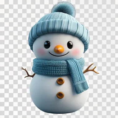 3D rendering, C4D, cartoon-style version, blue and white color scheme, cute snowman icon with hat and scarf, cute style, solid gray gradient background, high-definition details, top lighting, 2K HD, bright colors, childlike innocence and charm. Studio lighting. Ultra-wide-angle lens. --s 250