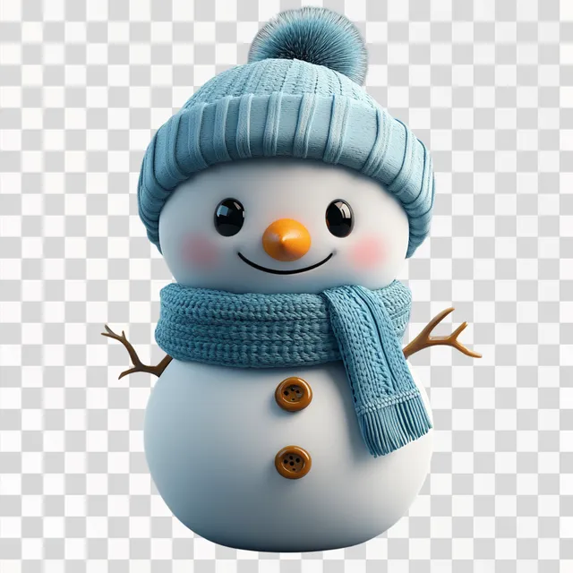 Charming 3D Cartoon Snowman Icon in Bright Colors