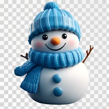 3D rendering, C4D, cartoon-style version, blue and white color scheme, cute snowman icon with hat and scarf, cute style, solid gray gradient background, high-definition details, top lighting, 2K HD, bright colors, childlike innocence and charm. Studio lighting. Ultra-wide-angle lens. --s 250