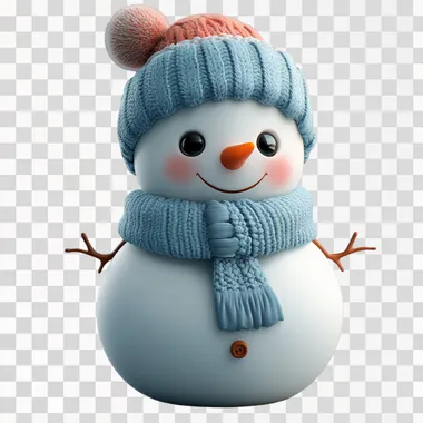 3D rendering, C4D, cartoon-style version, blue and white color scheme, cute snowman icon with hat and scarf, cute style, solid gray gradient background, high-definition details, top lighting, 2K HD, bright colors, childlike innocence and charm. Studio lighting. Ultra-wide-angle lens. --s 250