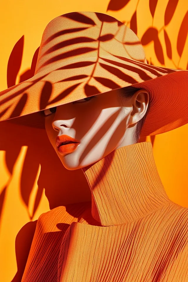 Mannequin in a Hat and Orange Dress for Stylish Living Room Decor