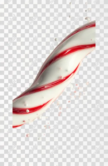 photorealistic, red and white common candy cane, white background