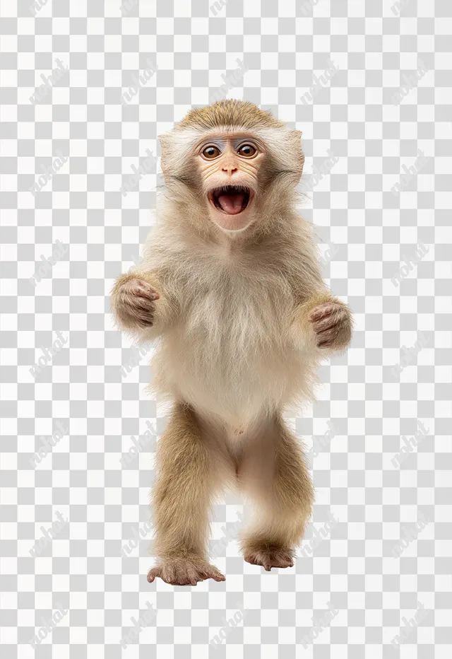 PNG Cheerful Dancing Chimpanzee on White Background