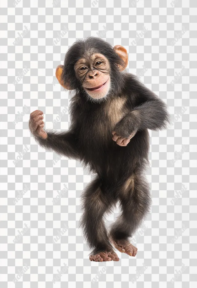 PNG Dancing Chimpanzee with a Cheerful Smile