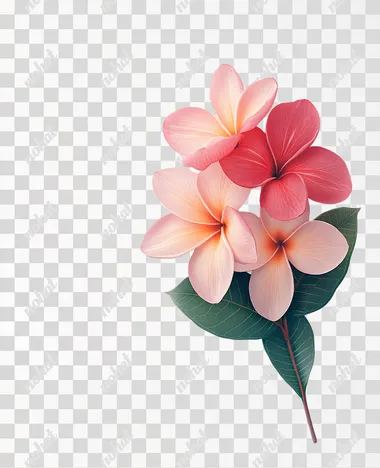 red plumeria flowers, with 5 petals, on white background   rofile fayckkp