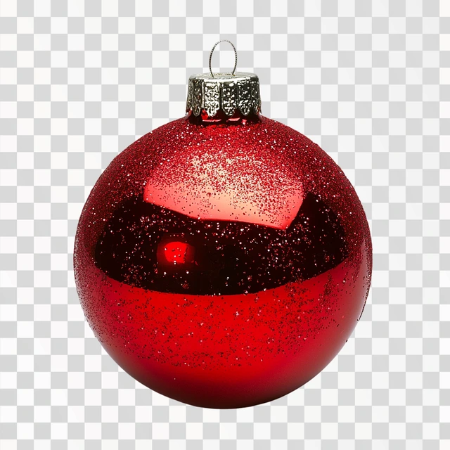photo of red Christmas ball; photo on white background --s 2