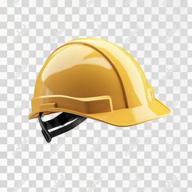 construction helmet floats in the air, 3D object, white background