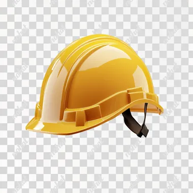 construction helmet floats in the air, 3D object, white background