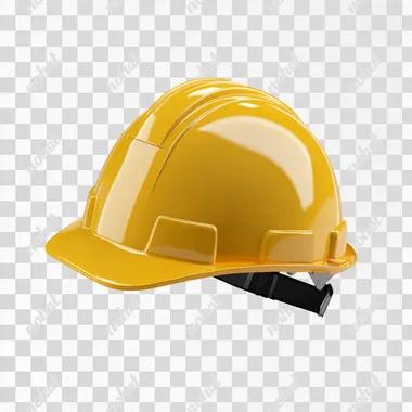 construction helmet floats in the air, 3D object, white background
