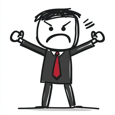 simple stick-figure illustration of a low-IQ angry utah politician suing the government  --s 50