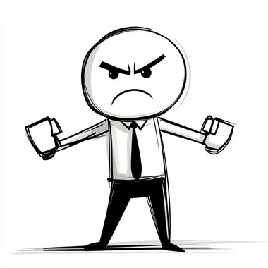 simple stick-figure illustration of a low-IQ angry utah politician suing the government  --s 50