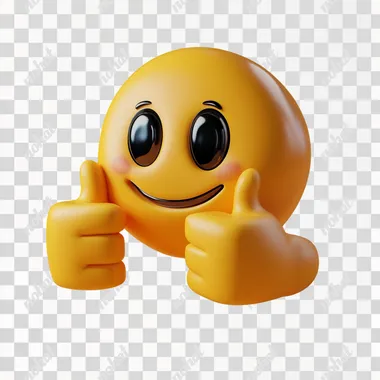 3d thumbs up emoji pixar style