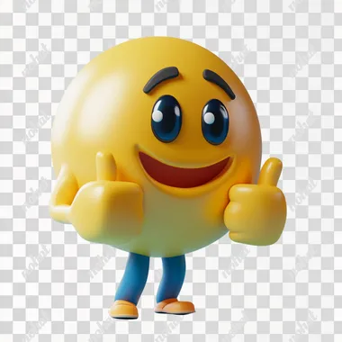3d thumbs up emoji pixar style