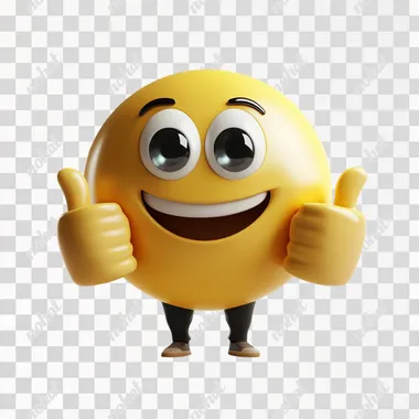 3d thumbs up emoji pixar style