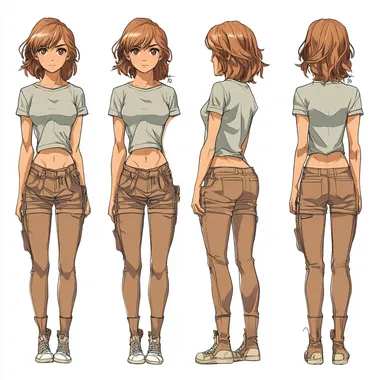 character turnaround, anime, full body,